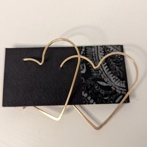 Gold Heart Hoop Earrings